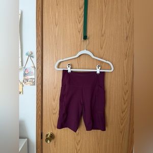 girlfriend collective | plum bike shorts